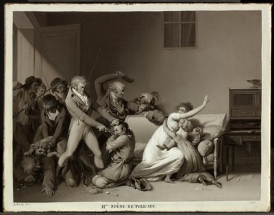 Andra scenen med inbrottstjuvar: Inbrottstjuvarna arresterade av Louis Leopold Boilly
