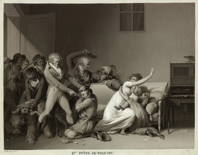 Andra scen av inbrottstjuvar: Inbrottstjuvarna arresterade, 1810 av Louis Leopold Boilly