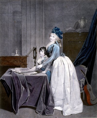 Den optiska illusionen. 1794 (gravyr). av Louis Leopold Boilly (1761-1845). Den optiska av Louis Leopold Boilly