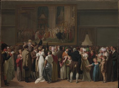 Den offentliga visningen av Davids "Kröningen" på Louvren av Louis Leopold Boilly