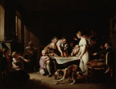 Läsningen av Bulletin of the Grand Army av Louis Leopold Boilly