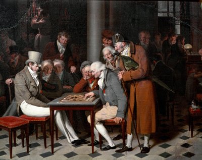På insidan av ett kafé står det "damernas fest på Cafe Lamblin" på Palais Royal i Paris. Detalj. Målning av Louis Leopold Boilly (1761-1845), cirka 1820. Sön 0,38x0,55 m Chantilly, musee Conde av Louis Leopold Boilly