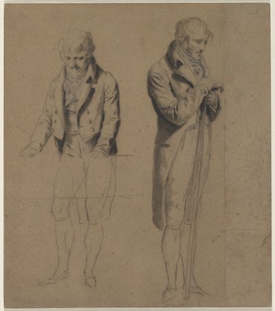 Två stående siffror (studie för ett spel av biljard) av Louis Leopold Boilly