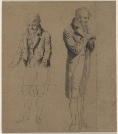 Två stående figurer Study for A Game of Billiard, ca. 1807. av Louis Leopold Boilly