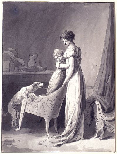 Kvinna med barn och hund av Louis Leopold Boilly