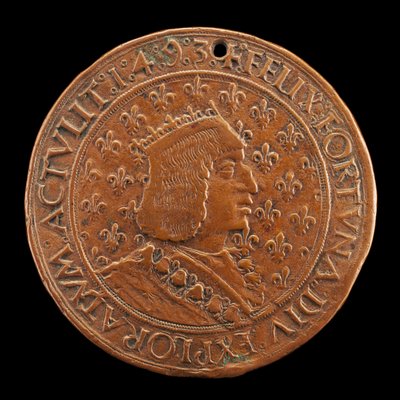 Karl VIII, 1470-1498, kung av Frankrike 1483 [framsidan], 14931494 av Louis Lepère