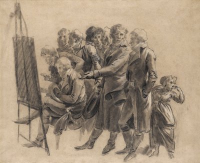 Louis-Léopold Boilly - Konstnärernas möte (skiss) av Louis Leopold Boilly