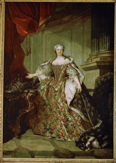 Marie Leszczynska, drottning av Frankrike, hustru till Ludvig XV, dotter till Stanislas Leszczynski, kung av Polen ... av Louis M. Tocque
