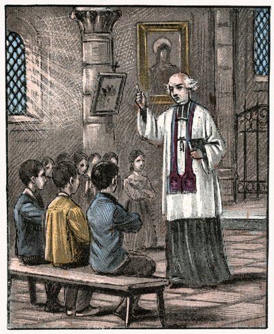 Första nattvarden, ca 1880 (tryck) av Louis Maitrejean