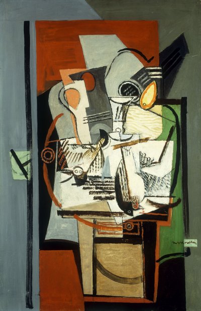 Fortfarande liv; Nature Morte, ca 1930 av Louis Marcoussis
