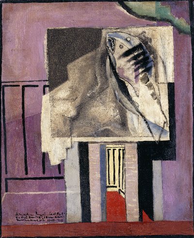 Stilleben framför balkongen; Nature Morte devant le Balcon, 1929 av Louis Marcoussis