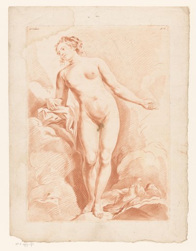 Naken Venus med två turturduvor av Louis Marin Bonnet (possibly)