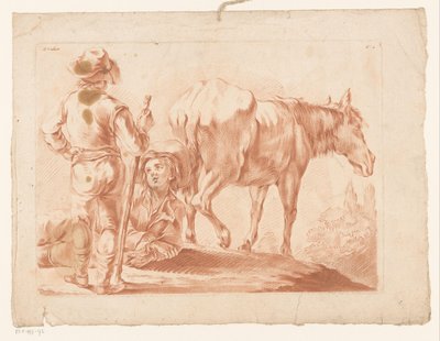 Två pojkar med en häst av Louis Marin Bonnet (possibly)