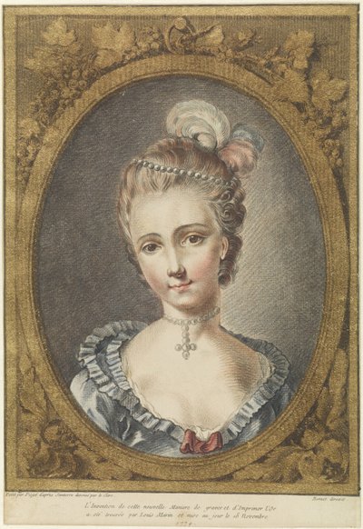 Byst av en ung kvinna med pärlhalsband av Louis Marin Bonnet