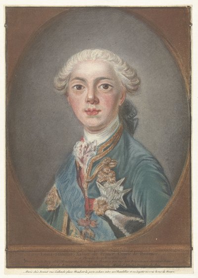 Porträtt av Louis Stanislas Xavier av Frankrike Louis-Stanislas-Xavier av Frankrike, greve av Provence (titel på objektet) av Louis Marin Bonnet