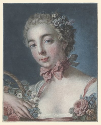 Porträtt av Marie Amélie Baudouin som Flora Chef för Flora av Louis Marin Bonnet