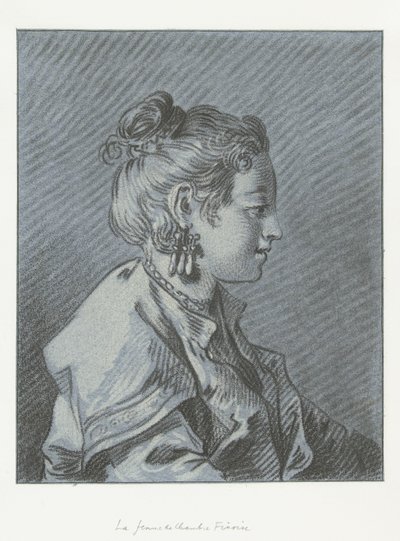 Porträtt av en finsk kammarjungfru Tête de femme de chambre Finoise av Louis Marin Bonnet