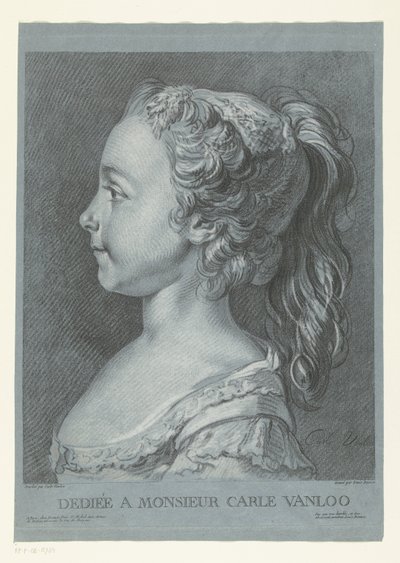 Porträtt av en ung flicka Tête de jeune fille av Louis Marin Bonnet