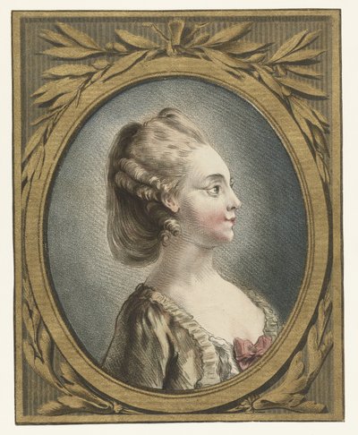 Porträtt av en ung kvinna tete av Louis Marin Bonnet