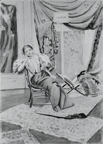 Flicka på stol, ca. 1891. av Louis Michel Eilshemius