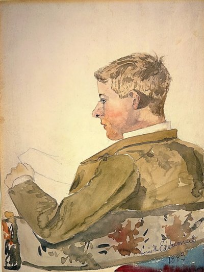 Porträtt av studiekamrat på Cornell, 1883. av Louis Michel Eilshemius