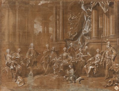 Philip V:s familj. av Louis Michel van Loo