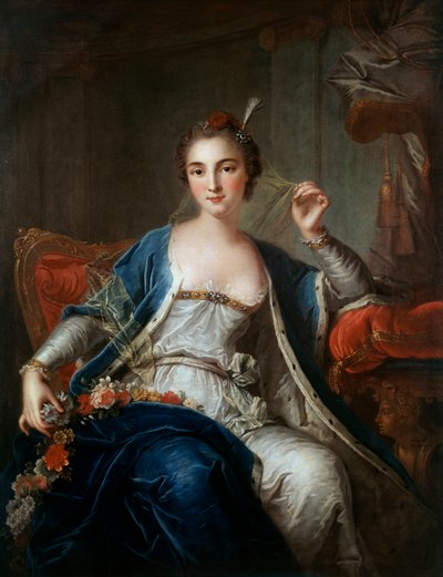 Porträtt av Mademoiselle Salle 1737. Målning av Louis Michel Van Loo (1707 - 1771) av Louis Michel van Loo
