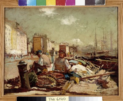 Pecheurs härjar i näten Målning av Louis Nattero (1875-1915) Obligatoriskt omnämnande: Samlingsstiftelsens hälsningar från Provence, Marseille av Louis Nattero