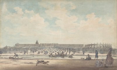 Château de Versailles sett från trädgården, 1779. av Louis Nicolas de Lespinasse