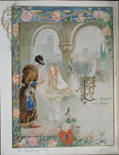 St. Rosalina av Villeneuve (1267-1329) c.1900 (färg litho) av Louis Ollier