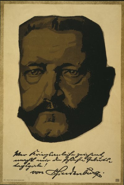 Porträtt av generalfältmarskalk Paul von Hindenburg av Louis Oppenheim