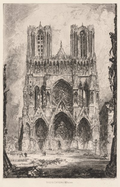 Reims katedral, fasad av Louis Orr
