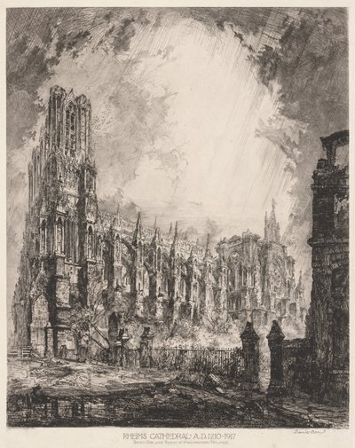 Reims katedral och ruinerna av ärkebiskopens palats av Louis Orr