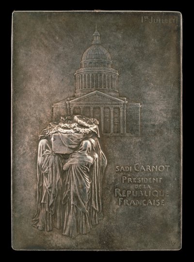 President Sadi Carnots kropp Borne to the Panthéon [framsidan], 1894. av Louis Oscar Roty