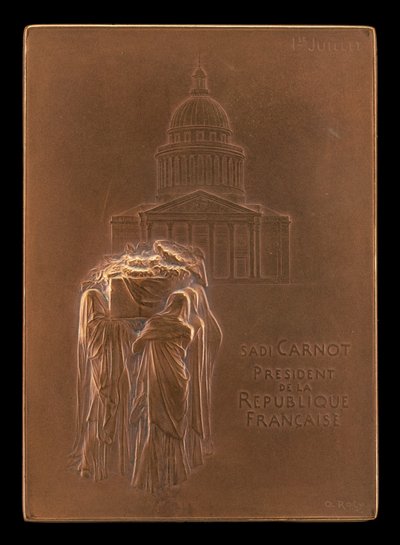 President Sadi Carnots kropp Borne to the Panthéon [framsidan], 1894. av Louis Oscar Roty