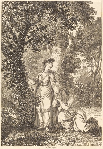 Bruden till kungen av Garbe: Trädet av Louis Petit after Jean Honoré Fragonard