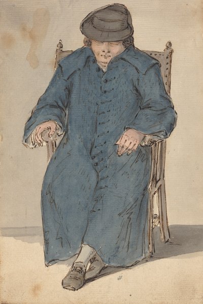 Man sover i en lång blå kappa av Louis Philippe Boitard