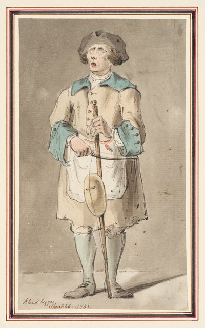 Studie av en blind tiggare på Shoreditch av Louis Philippe Boitard