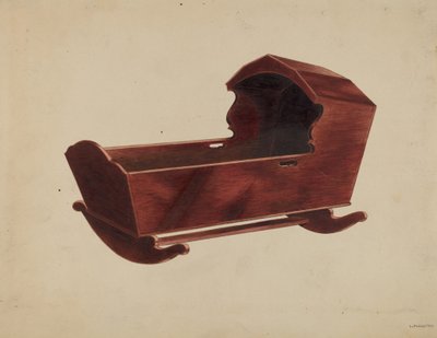 Mahognyvagga, ca. 1937. av Louis Plogsted