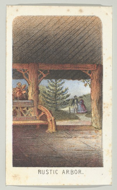 Rustic Arbor, från serien, Views in Central Park, New York, del 3, 1864. av Louis Prang