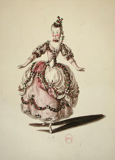Herdedräkt för en balett (akvarell på papper) av Louis Rene Boquet