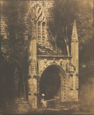 Fountain of Notre-Dame i Saint-Brieuc, Bretagne, ca. 1853. av Louis Rémy Robert