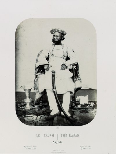En kunglig Natch på ön Jug Navas Oudeypour; The Rajah, ca 1865-68 (albumintryck) av Louis Rousselet