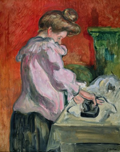A Woman Ironing (olja på duk) av Louis Valtat