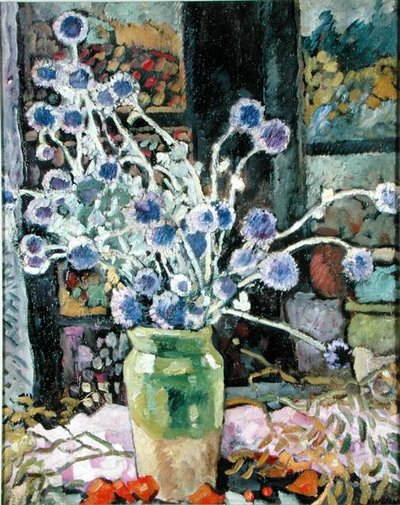 Bukett av blommor vid fönstret av Louis Valtat