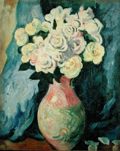 Blommor (olja på duk) av Louis Valtat