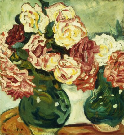 Två vaser med rosor; Deux Vases de Roses av Louis Valtat