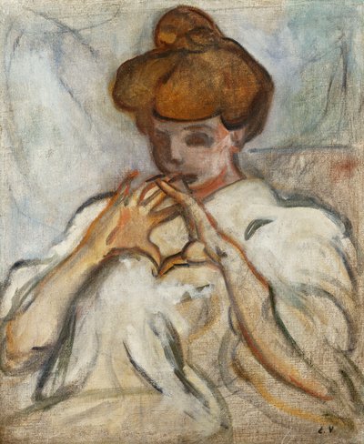 髪シニョンの女性。 ファム オ シニョン スウェーデン語 av Louis Valtat