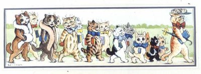 En klassutflykt (gouache) av Louis Wain