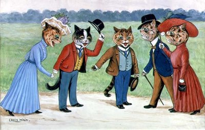 Promenaderande katter av Louis Wain